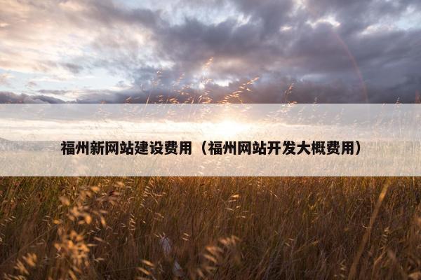 福州新网站建设费用（福州网站开发大概费用）
