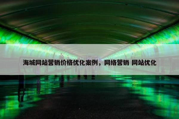 海城网站营销价格优化案例，网络营销 网站优化