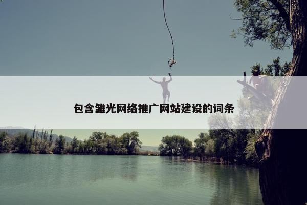 包含雏光网络推广网站建设的词条