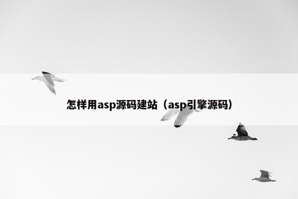 怎样用asp源码建站（asp引擎源码）