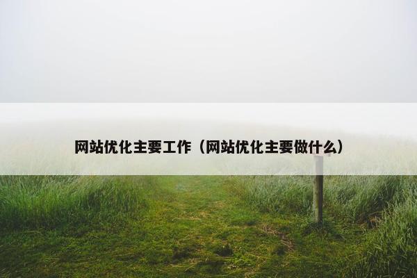 网站优化主要工作（网站优化主要做什么）