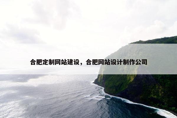 合肥定制网站建设，合肥网站设计制作公司