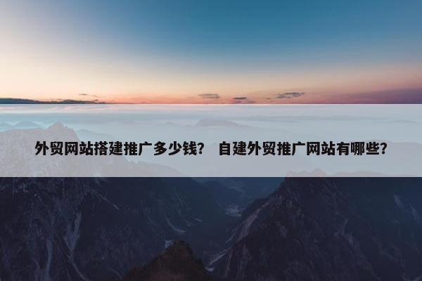外贸网站搭建推广多少钱？ 自建外贸推广网站有哪些？