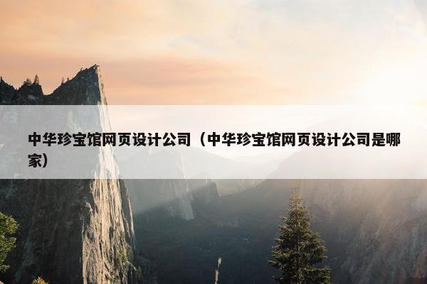 中华珍宝馆网页设计公司（中华珍宝馆网页设计公司是哪家）