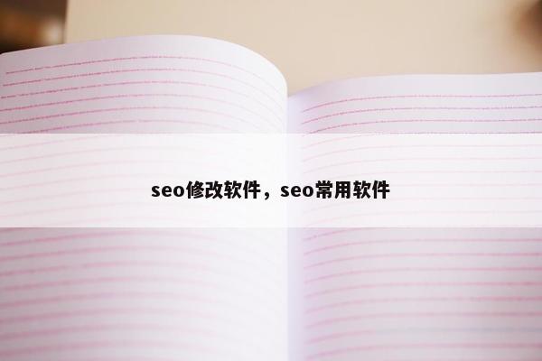 seo修改软件，seo常用软件