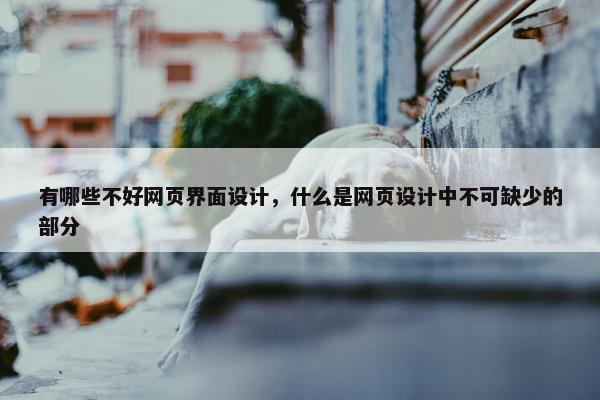有哪些不好网页界面设计，什么是网页设计中不可缺少的部分