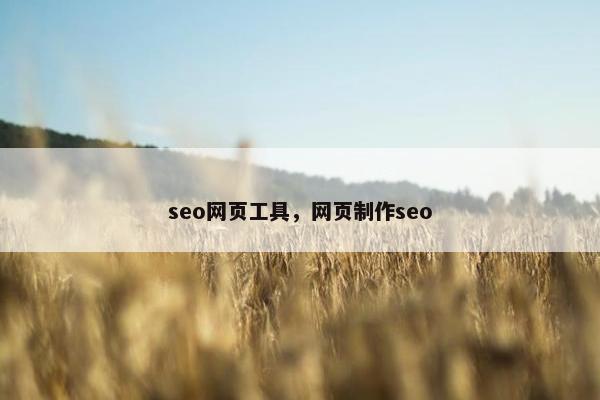 seo网页工具，网页制作seo