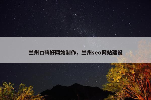 兰州口碑好网站制作，兰州seo网站建设