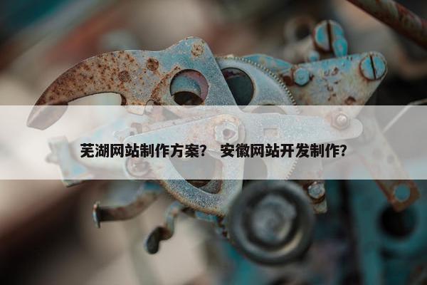 芜湖网站制作方案？ 安徽网站开发制作？