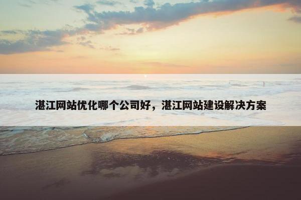 湛江网站优化哪个公司好，湛江网站建设解决方案