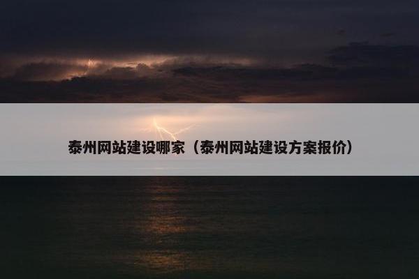 泰州网站建设哪家（泰州网站建设方案报价）
