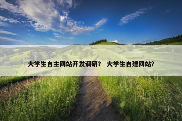 大学生自主网站开发调研？ 大学生自建网站？