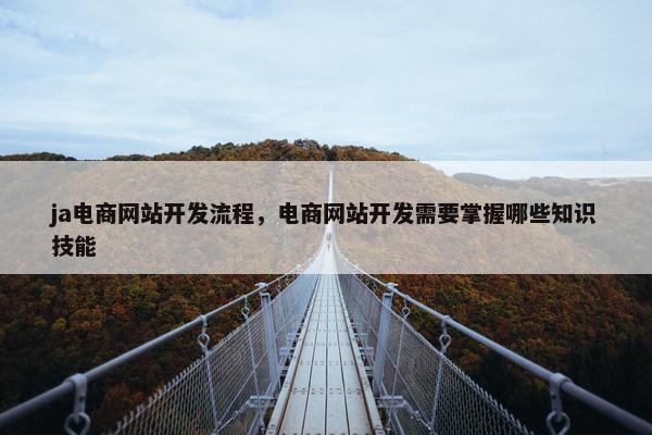 ja电商网站开发流程，电商网站开发需要掌握哪些知识技能