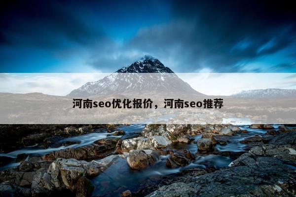 河南seo优化报价，河南seo推荐