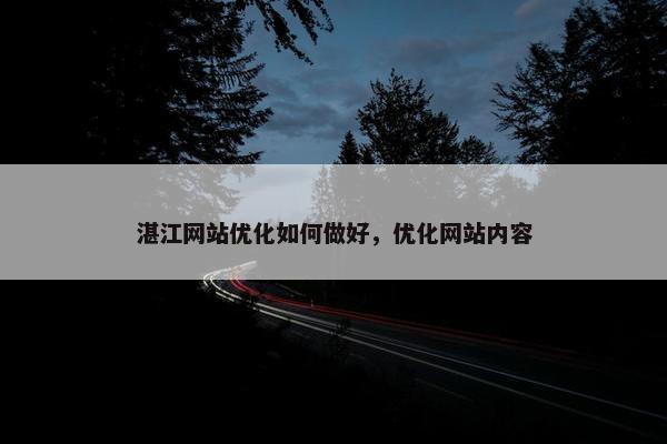 湛江网站优化如何做好，优化网站内容