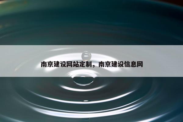 南京建设网站定制，南京建设信息网