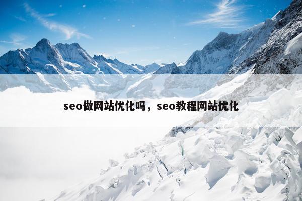 seo做网站优化吗，seo教程网站优化