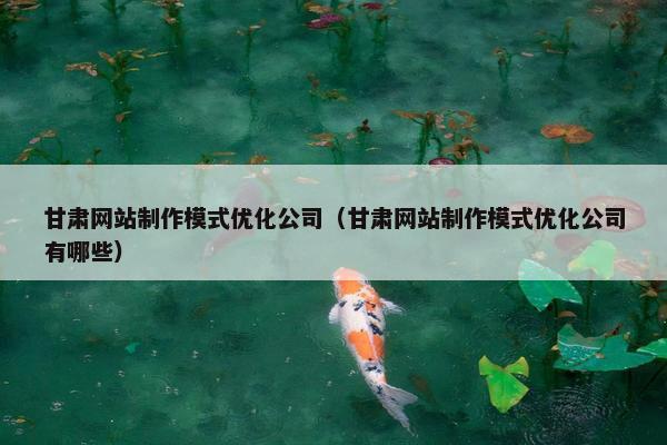 甘肃网站制作模式优化公司（甘肃网站制作模式优化公司有哪些）