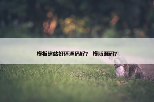 模板建站好还源码好？ 模版源码？