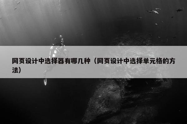 网页设计中选择器有哪几种（网页设计中选择单元格的方法）