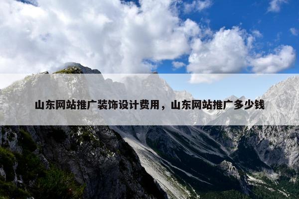 山东网站推广装饰设计费用，山东网站推广多少钱