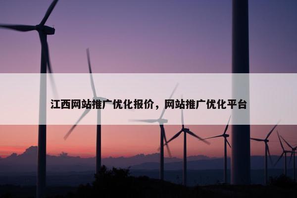 江西网站推广优化报价，网站推广优化平台