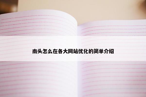 南头怎么在各大网站优化的简单介绍