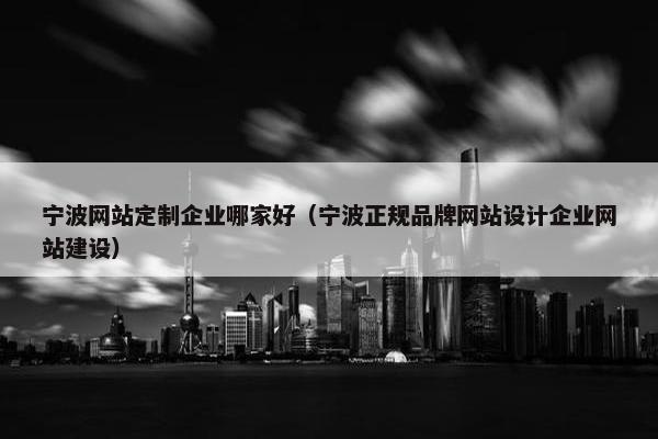 宁波网站定制企业哪家好（宁波正规品牌网站设计企业网站建设）