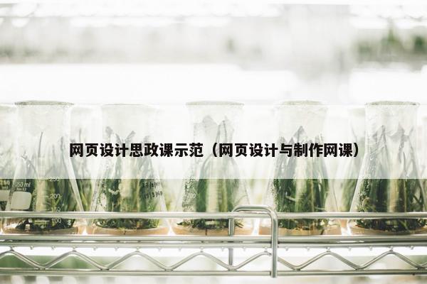 网页设计思政课示范（网页设计与制作网课）