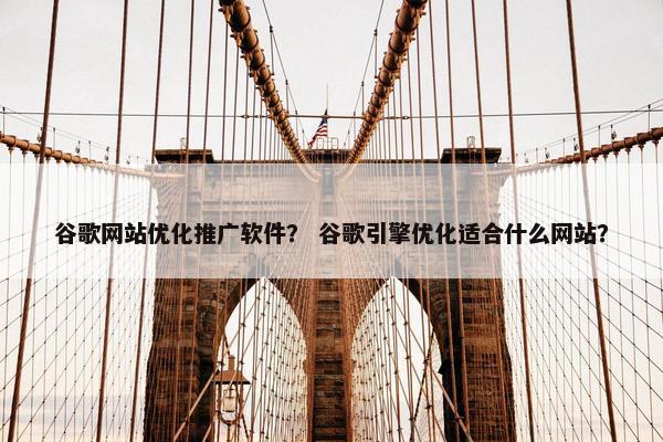 谷歌网站优化推广软件？ 谷歌引擎优化适合什么网站？