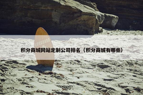 积分商城网站定制公司排名（积分商城有哪些）