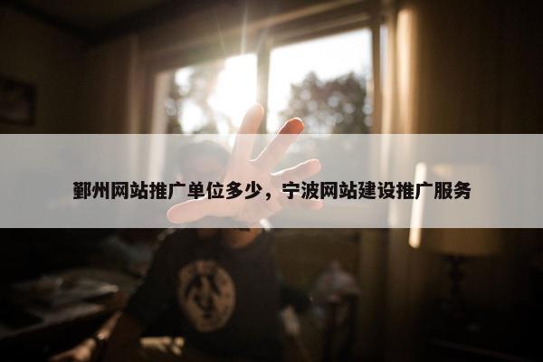 鄞州网站推广单位多少，宁波网站建设推广服务