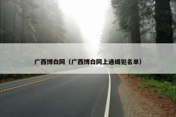广西博白网（广西博白网上通缉犯名单）