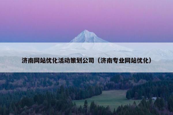 济南网站优化活动策划公司（济南专业网站优化）