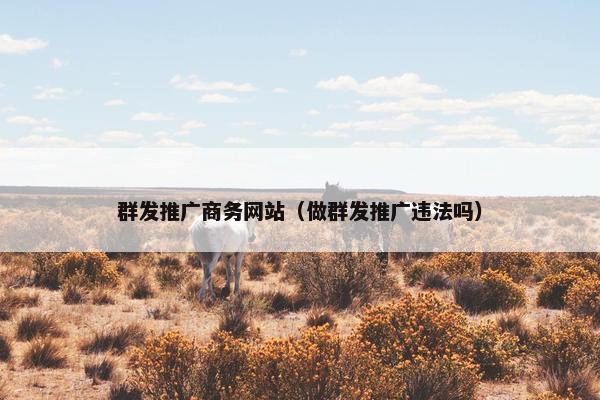 群发推广商务网站（做群发推广违法吗）