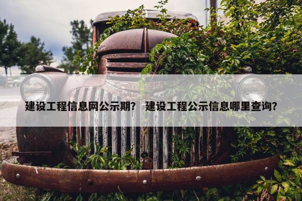 建设工程信息网公示期？ 建设工程公示信息哪里查询？