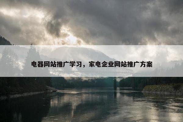 电器网站推广学习，家电企业网站推广方案