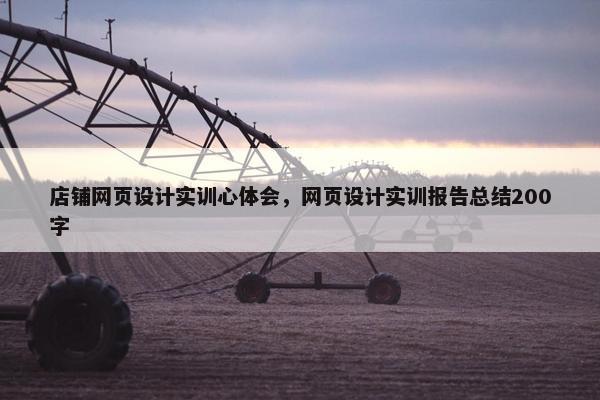 店铺网页设计实训心体会，网页设计实训报告总结200字