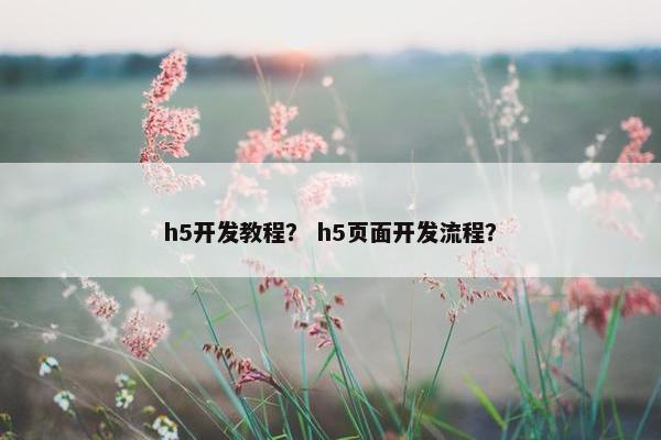 h5开发教程？ h5页面开发流程？
