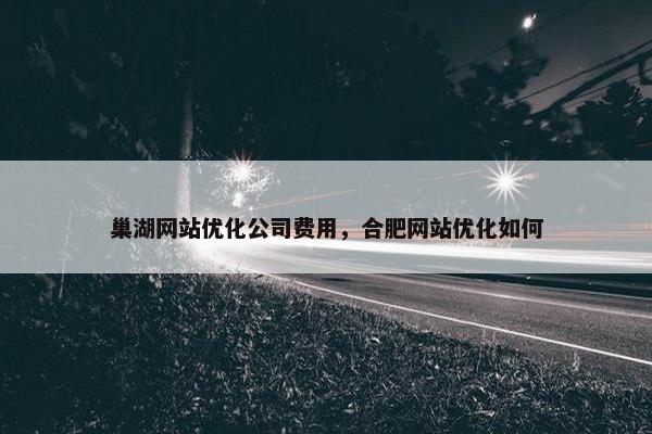 巢湖网站优化公司费用，合肥网站优化如何