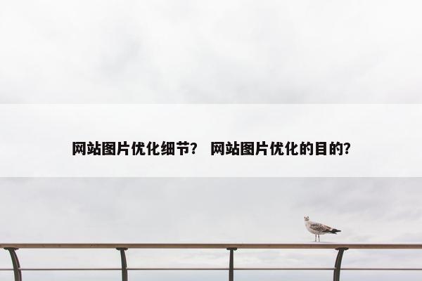 网站图片优化细节？ 网站图片优化的目的？