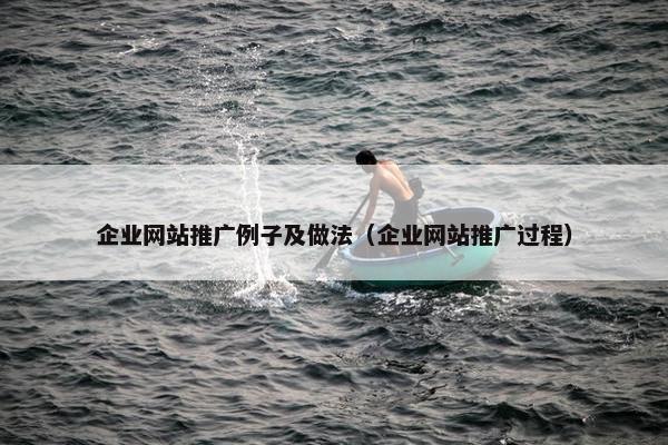 企业网站推广例子及做法（企业网站推广过程）