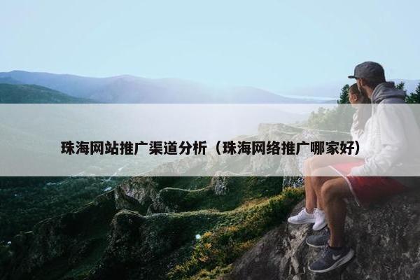 珠海网站推广渠道分析（珠海网络推广哪家好）