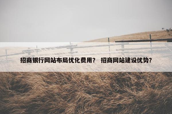 招商银行网站布局优化费用？ 招商网站建设优势？