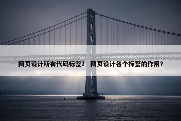 网页设计所有代码标签？ 网页设计各个标签的作用？