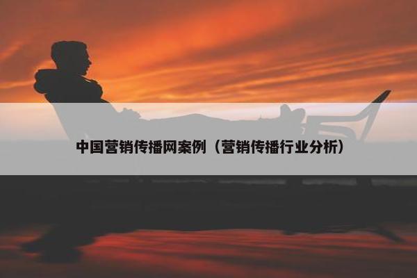 中国营销传播网案例（营销传播行业分析）