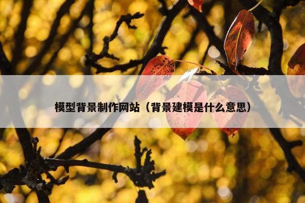 模型背景制作网站（背景建模是什么意思）