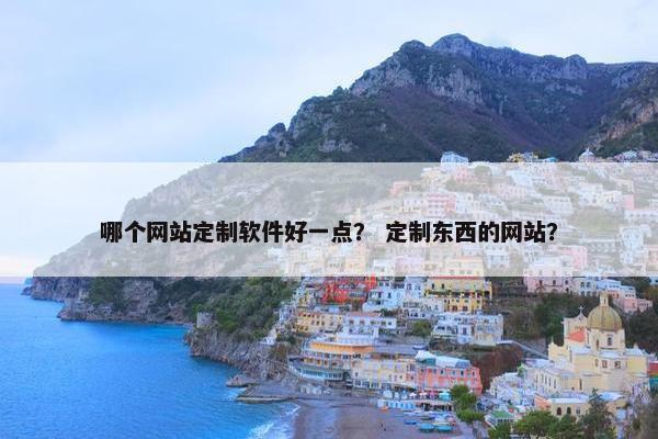 哪个网站定制软件好一点？ 定制东西的网站？