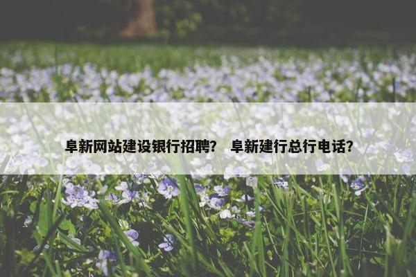阜新网站建设银行招聘？ 阜新建行总行电话？