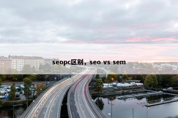 seopc区别，seo vs sem